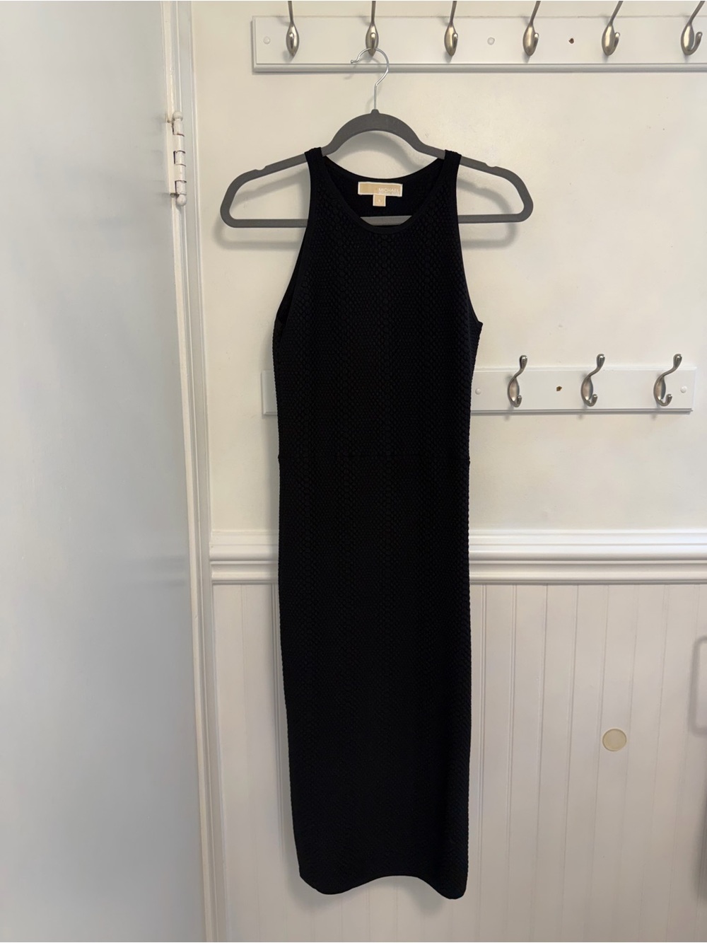 Michael Kors Black Sleeveless Ribbed Maxi Dress